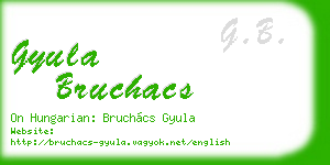 gyula bruchacs business card